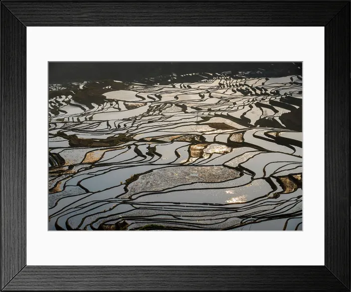 Framed Print : Yuangyang Rice Terraces at Duoyishu, China Framed Print : Yuangyang Rice Terraces at Duoyishu, China