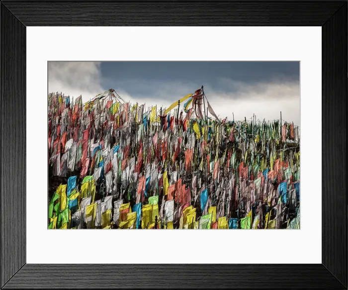 Framed Print : Prayer flags on hillside, Songpan, China Framed Print : Prayer flags on hillside, Songpan, China