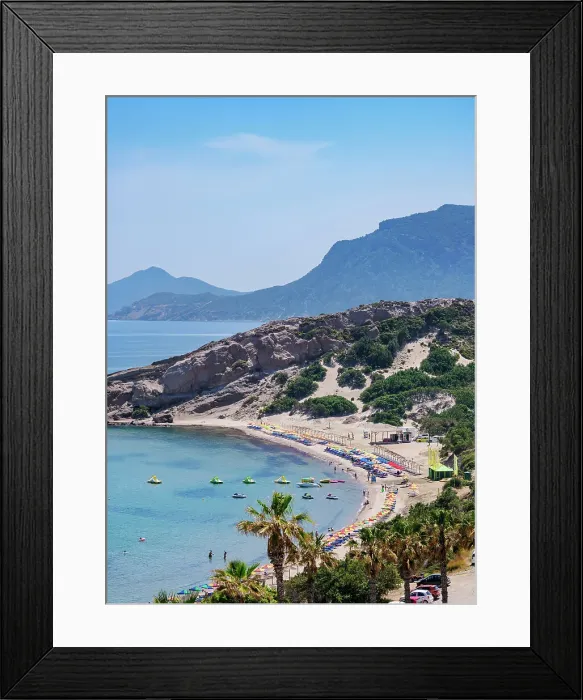 Framed Print : Paradise Beach, elevated view, Kos Island, Dodecanese, Greece Framed Print : Paradise Beach, elevated view, Kos Island, Dodecanese, Greece