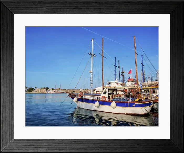 Framed Print : Kos Town Harbour, Kos Island, Dodecanese, Greece Framed Print : Kos Town Harbour, Kos Island, Dodecanese, Greece