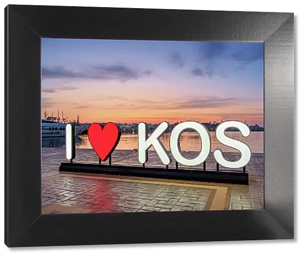 I love Kos Letters at the Harbour, Kos Town, Kos Island, Dodecanese, Greece