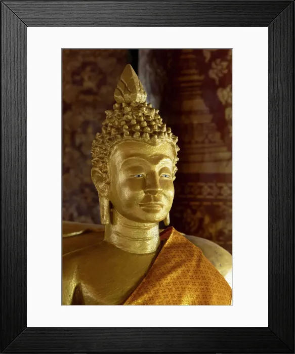 Framed Print : Buddha statue, Wat Pak Khan Khammungkhun, Luang Prabang (ancient capital of Laos on the Mekong river), Laos Framed Print : Buddha statue, Wat Pak Khan Khammungkhun, Luang Prabang (ancient capital of Laos on the Mekong river), Laos