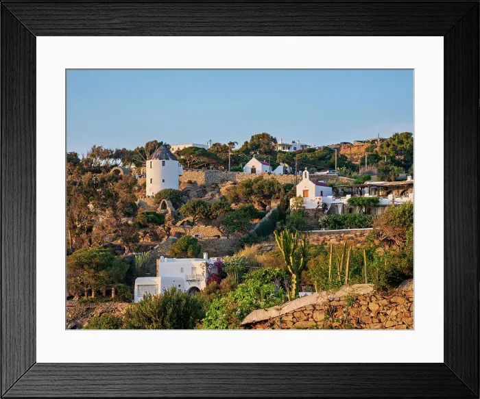 Framed Print : View towards Kastro Panigiraki at sunset, Mykonos Town, Mykonos Island, Cyclades, Greece Framed Print : View towards Kastro Panigiraki at sunset, Mykonos Town, Mykonos Island, Cyclades, Greece