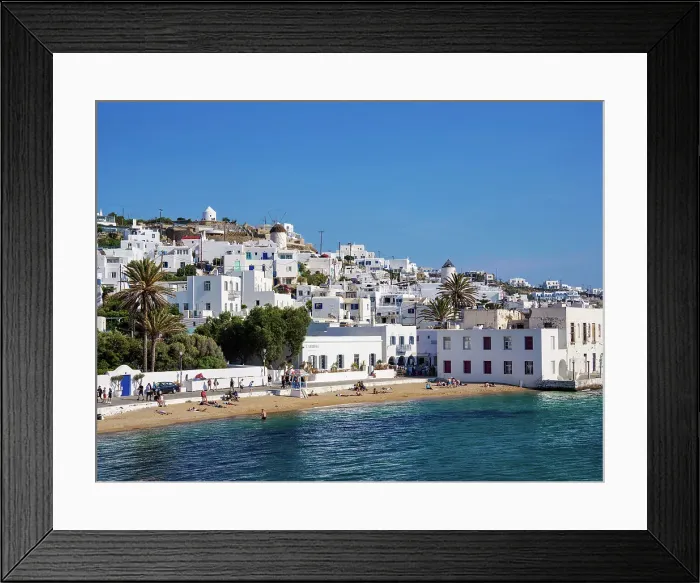 Framed Print : Chora Beach, Mykonos Town, Mykonos Island, Cyclades, Greece Framed Print : Chora Beach, Mykonos Town, Mykonos Island, Cyclades, Greece