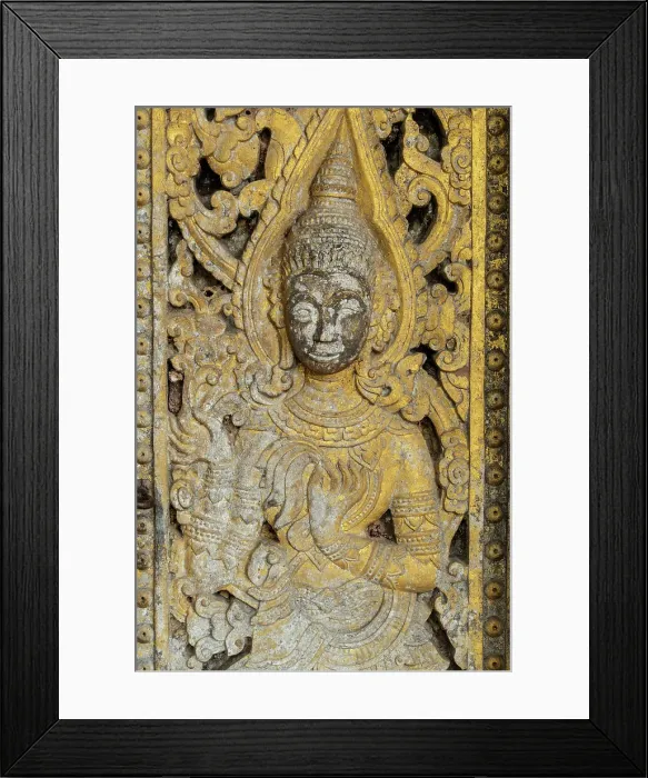 Framed Print : Carving on a door of a temple in Luang Prabang (ancient capital of Laos on the Mekong river), Laos Framed Print : Carving on a door of a temple in Luang Prabang (ancient capital of Laos on the Mekong river), Laos