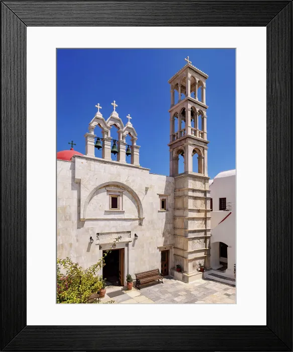 Framed Print : Monastery of Tourliani, Ano Mera, Mykonos Island, Cyclades, Greece Framed Print : Monastery of Tourliani, Ano Mera, Mykonos Island, Cyclades, Greece