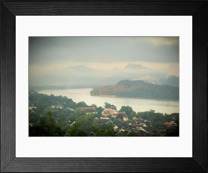 Framed Print : Mekong river & Luang Prabang (ancient capital of Laos), Laos Framed Print : Mekong river & Luang Prabang (ancient capital of Laos), Laos