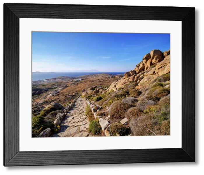 Framed Print : Way down the Delos Archaeological Site, Delos Island, Cyclades, Greece