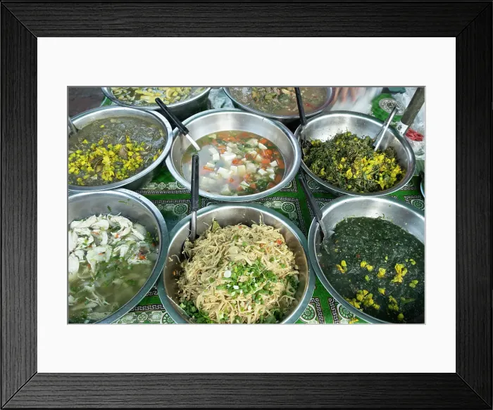 Framed Print : Street food, Luang Prabang (ancient capital of Laos on the Mekong river), Laos Framed Print : Street food, Luang Prabang (ancient capital of Laos on the Mekong river), Laos