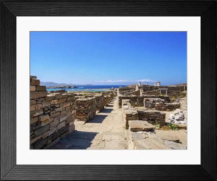 Framed Print : Delos Archaeological Site, Delos Island, Cyclades, Greece Framed Print : Delos Archaeological Site, Delos Island, Cyclades, Greece