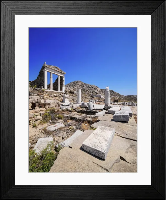Framed Print : Temple of Isis, Delos Archaeological Site, Delos Island, Cyclades, Greece Framed Print : Temple of Isis, Delos Archaeological Site, Delos Island, Cyclades, Greece