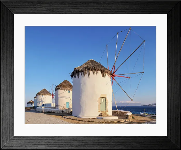 Framed Print : Chora Windmills at sunrise, Mykonos Town, Mykonos Island, Cyclades, Greece Framed Print : Chora Windmills at sunrise, Mykonos Town, Mykonos Island, Cyclades, Greece
