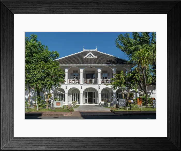 Framed Print : French Colonial building, Luang Prabang (ancient capital of Laos on the Mekong river), Laos Framed Print : French Colonial building, Luang Prabang (ancient capital of Laos on the Mekong river), Laos
