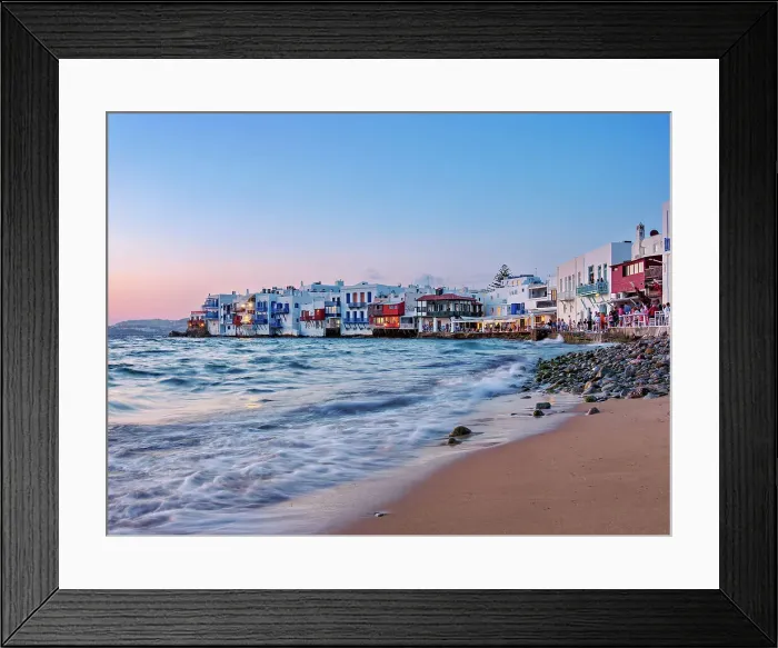 Framed Print : Little Venice at dusk, Chora, Mykonos Town, Mykonos Island, Cyclades, Greece Framed Print : Little Venice at dusk, Chora, Mykonos Town, Mykonos Island, Cyclades, Greece