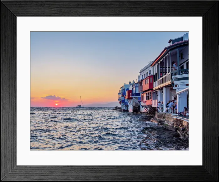 Framed Print : Little Venice at sunset, Chora, Mykonos Town, Mykonos Island, Cyclades, Greece Framed Print : Little Venice at sunset, Chora, Mykonos Town, Mykonos Island, Cyclades, Greece