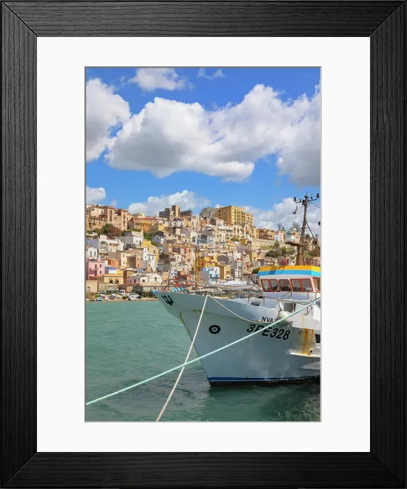 Framed Print : Sciacca harbour, Sciacca, Agrigento district, Sicily, Italy Framed Print : Sciacca harbour, Sciacca, Agrigento district, Sicily, Italy