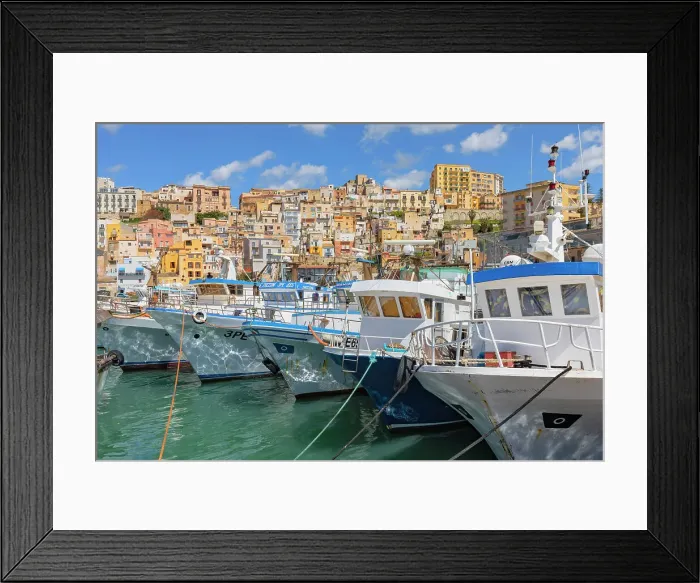 Framed Print : View of Sciacca harbour, Sciacca, Agrigento district, Sicily, Italy Framed Print : View of Sciacca harbour, Sciacca, Agrigento district, Sicily, Italy
