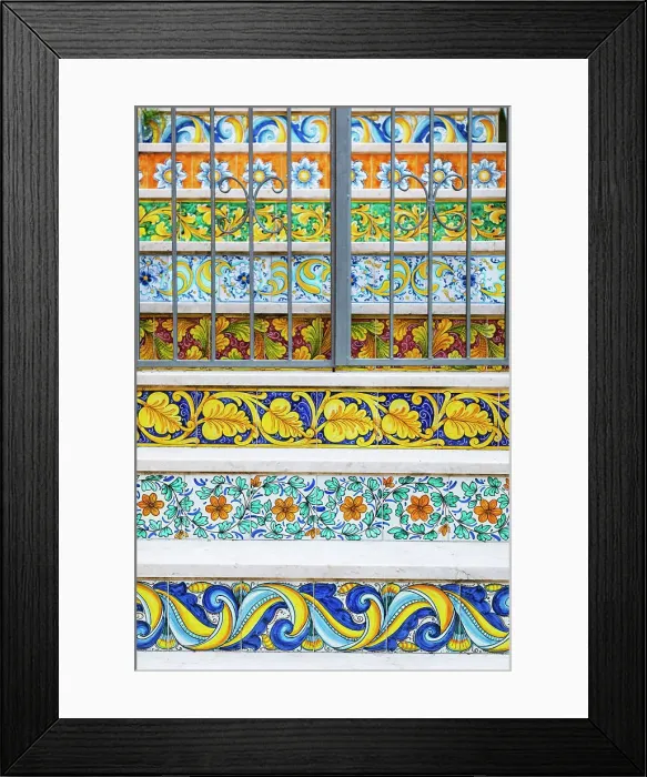 Framed Print : Steps made of traditional ceramic, Sciacca, Agrigento district, Sicily, Italy Framed Print : Steps made of traditional ceramic, Sciacca, Agrigento district, Sicily, Italy