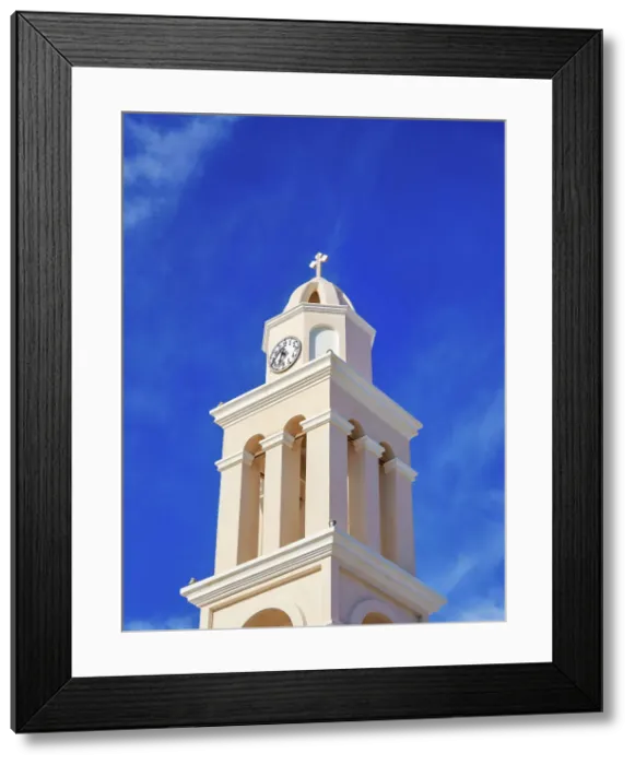 Framed Print : Saint Osiomartyr Theodosia Holy Orthodox Church Tower, Akrotiri Village, Santorini or Thira Island, Cyclades, Greece Framed Print : Saint Osiomartyr Theodosia Holy Orthodox Church Tower, Akrotiri Village, Santorini or Thira Island, Cyclades, Greece