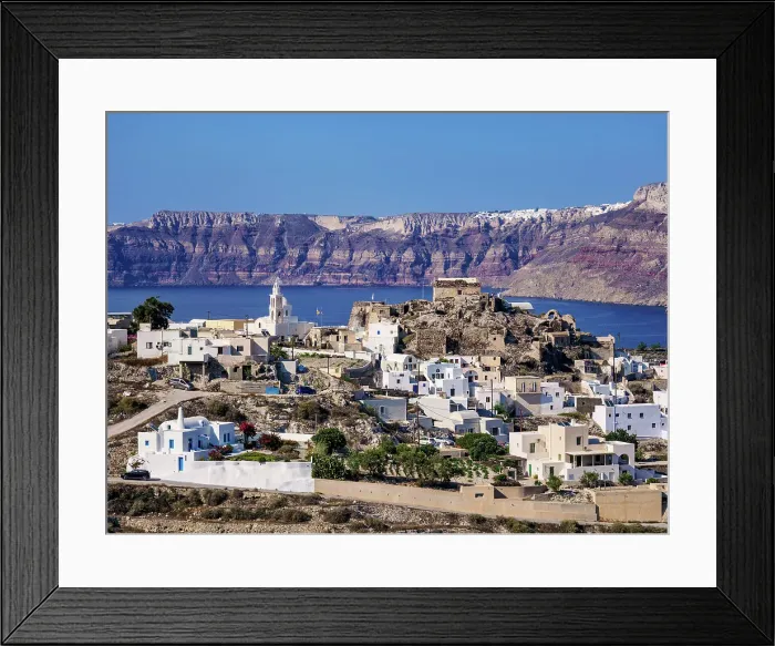 Framed Print : View towards the Akrotiri Village, Santorini or Thira Island, Cyclades, Greece Framed Print : View towards the Akrotiri Village, Santorini or Thira Island, Cyclades, Greece