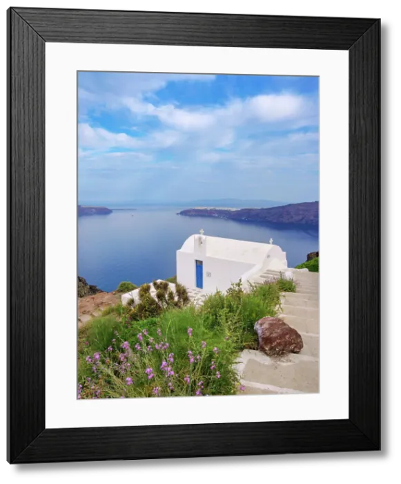 Framed Print : Saint John the Beheaded or Katiforis Holy Orthodox Chapel, Imerovigli, Santorini or Thira Island, Cyclades, Greece Framed Print : Saint John the Beheaded or Katiforis Holy Orthodox Chapel, Imerovigli, Santorini or Thira Island, Cyclades, Greece