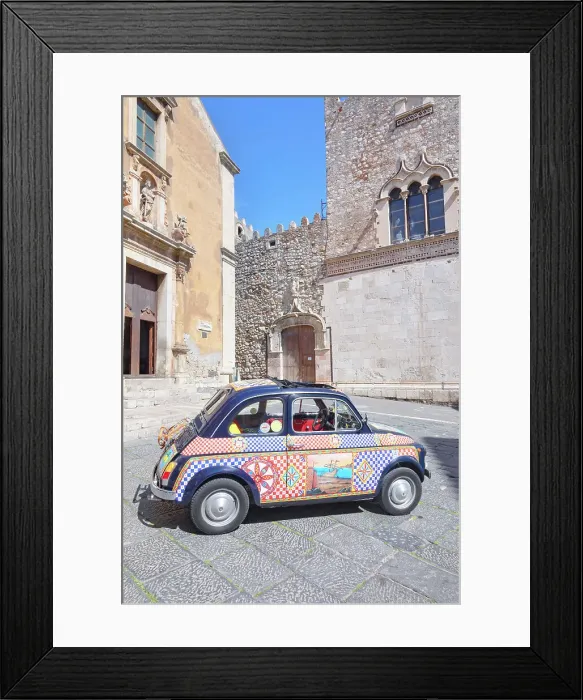 Framed Print : Vintage car, Taormina, Sicily, Italy Framed Print : Vintage car, Taormina, Sicily, Italy