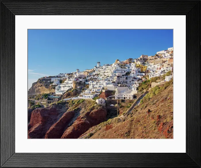 Framed Print : Oia Village, Santorini or Thira Island, Cyclades, Greece Framed Print : Oia Village, Santorini or Thira Island, Cyclades, Greece
