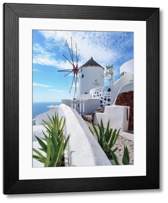 Framed Print : Windmill in Oia Village, Santorini or Thira Island, Cyclades, Greece Framed Print : Windmill in Oia Village, Santorini or Thira Island, Cyclades, Greece