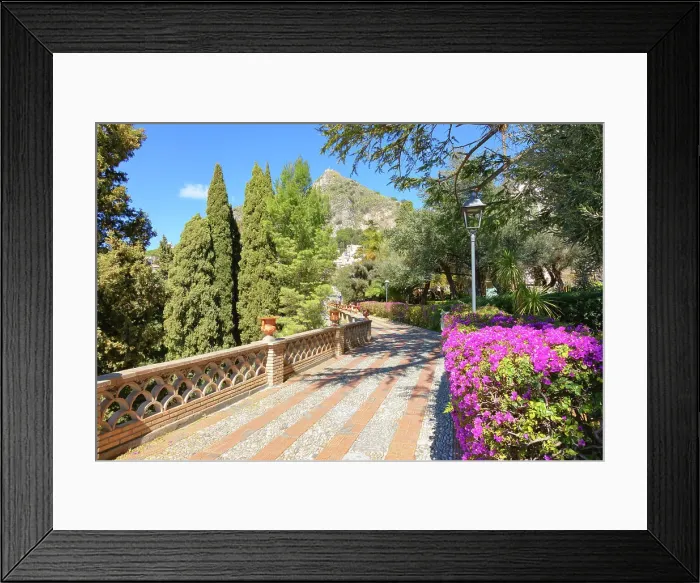 Framed Print : Taormina public gardens, Taormina, Sicily, Italy Framed Print : Taormina public gardens, Taormina, Sicily, Italy