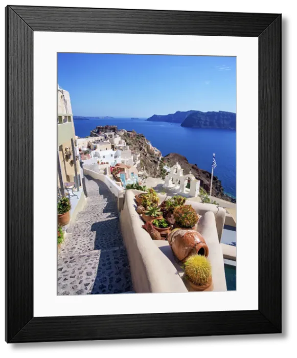 Framed Print : Holy Trinity Church and the castle, Oia Village, Santorini or Thira Island, Cyclades, Greece Framed Print : Holy Trinity Church and the castle, Oia Village, Santorini or Thira Island, Cyclades, Greece