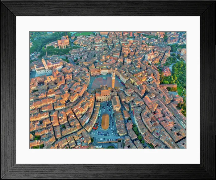 Framed Print : Aerial view of Siena cityscape in Siena, Tuscany, Italy Framed Print : Aerial view of Siena cityscape in Siena, Tuscany, Italy