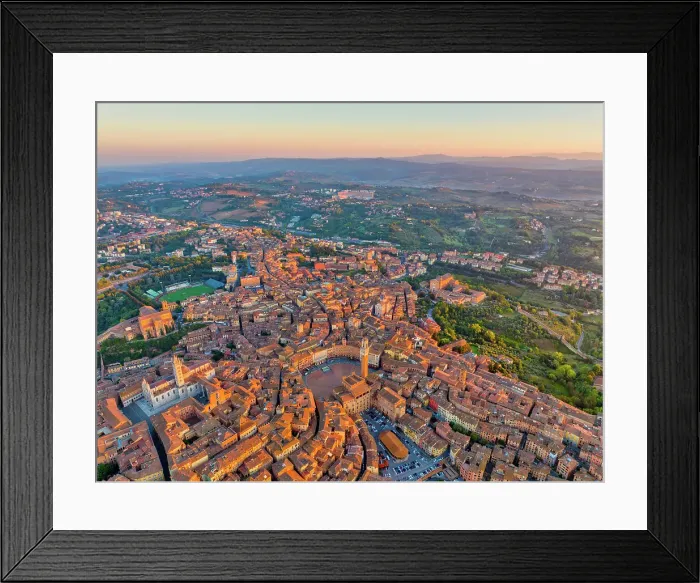 Framed Print : Aerial view of Siena cityscape at the early morning, Siena, Tuscany, Italy