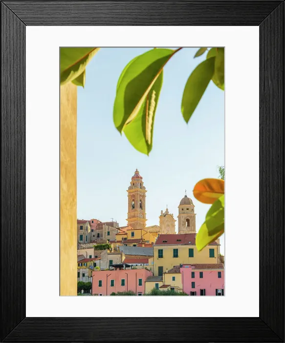 Framed Print : Europe, Italy, Liguria, View of the town of Cervo near Imperia Framed Print : Europe, Italy, Liguria, View of the town of Cervo near Imperia