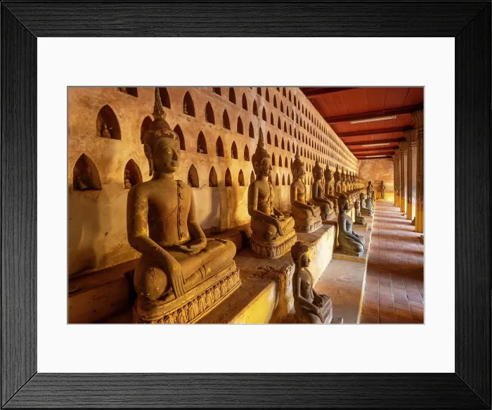 Framed Print : Buddha statues, Buddha gallery, Wat Sisaket, Vientiane (capital city), Laos Framed Print : Buddha statues, Buddha gallery, Wat Sisaket, Vientiane (capital city), Laos