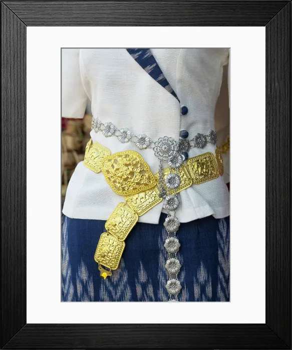 Framed Print : Traditional dress / clothing Vientiane (capital city), Laos