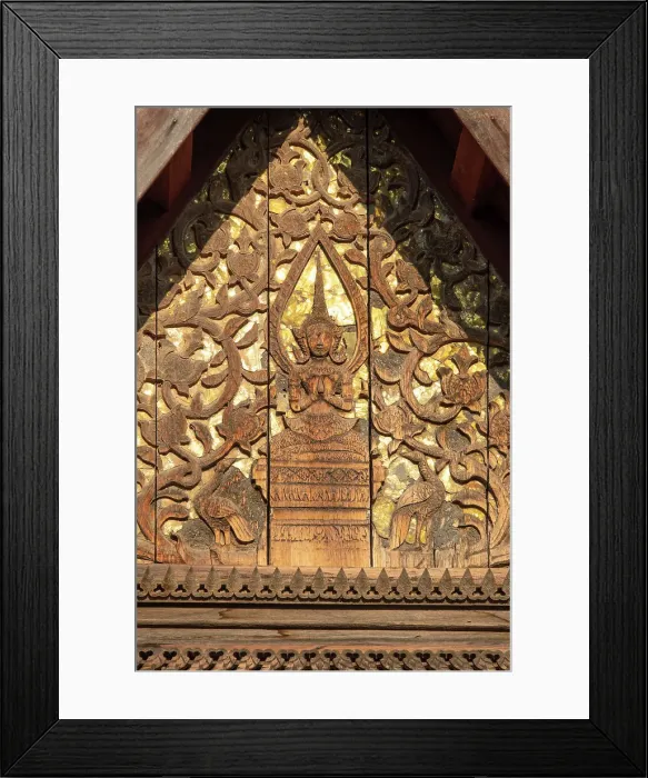 Framed Print : Detail of wood carving on Wat Sisaket, Vientiane (capital city), Laos Framed Print : Detail of wood carving on Wat Sisaket, Vientiane (capital city), Laos