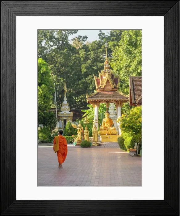 Framed Print : Monk walking in Wat Sisaket, Vientiane (capital city), Laos Framed Print : Monk walking in Wat Sisaket, Vientiane (capital city), Laos