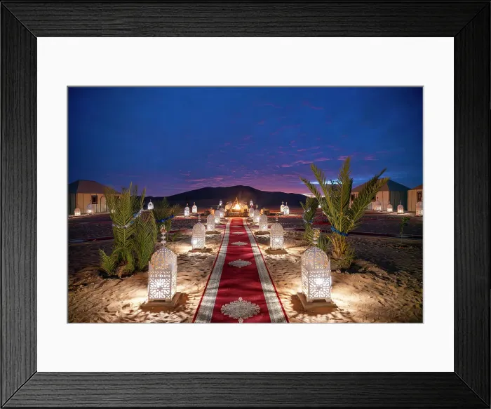 Framed Print : Luxury Night camp in the Sahara Desert, Morocco Framed Print : Luxury Night camp in the Sahara Desert, Morocco