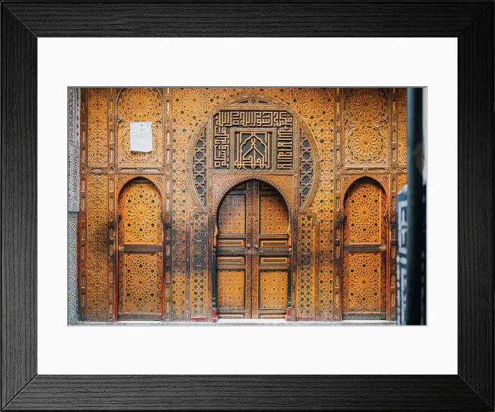 Framed Print : Arabic style colorful wooden door, Fez, Morocco, North Africa Framed Print : Arabic style colorful wooden door, Fez, Morocco, North Africa