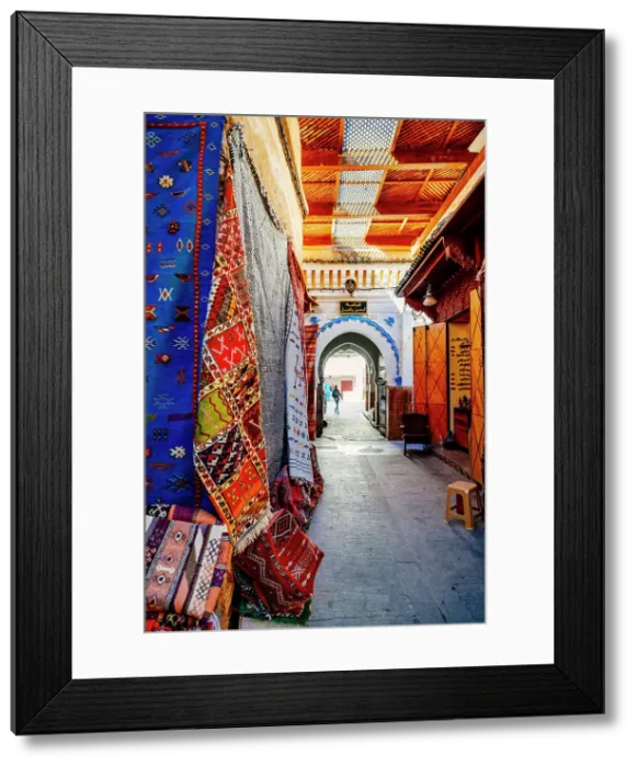 Framed Print : Fez. Morocco. Alley full of colors and carpets Framed Print : Fez. Morocco. Alley full of colors and carpets