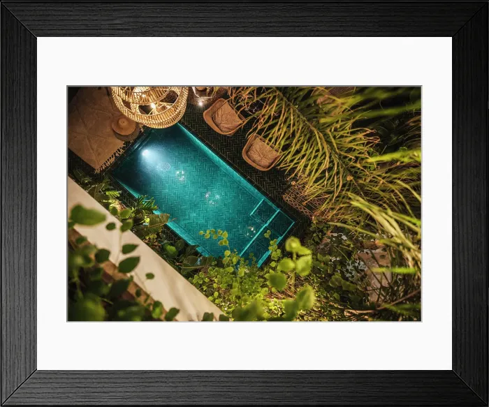 Framed Print : Riad pool from above, Marrakech, Morocco Framed Print : Riad pool from above, Marrakech, Morocco