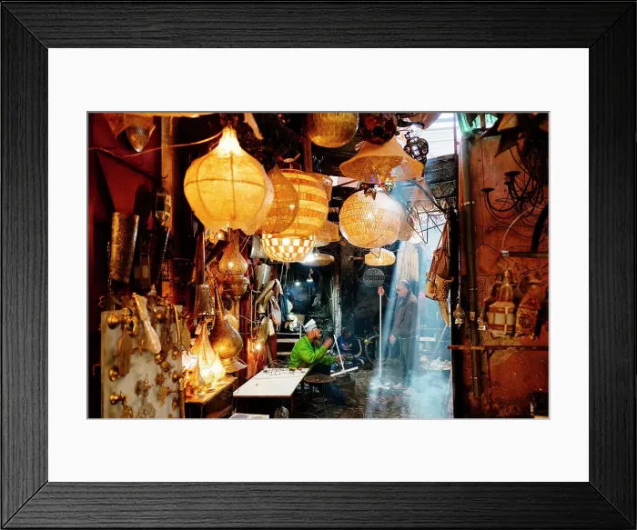 Framed Print : Lamp seller in the souk, Marrakech, Morocco Framed Print : Lamp seller in the souk, Marrakech, Morocco