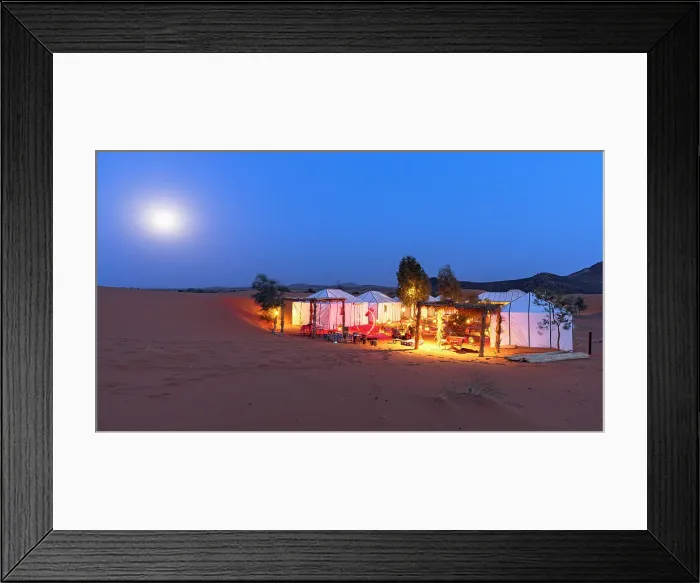 Framed Print : Full moon over berber tents in a desert camp, Erg Chebbi, Merzouga, Sahara Desert, Morocco Framed Print : Full moon over berber tents in a desert camp, Erg Chebbi, Merzouga, Sahara Desert, Morocco
