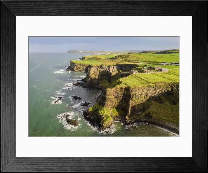 Framed Print : Aerial view of Dunluce Castle on the Causeway Coast, County Antrim, Northern Ireland. Autumn (November) 2022 Framed Print : Aerial view of Dunluce Castle on the Causeway Coast, County Antrim, Northern Ireland. Autumn (November) 2022