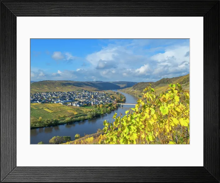 Framed Print : View at Trittenheim with river Moselle, Moselle valley, Rhineland-Palatinate, Germany Framed Print : View at Trittenheim with river Moselle, Moselle valley, Rhineland-Palatinate, Germany