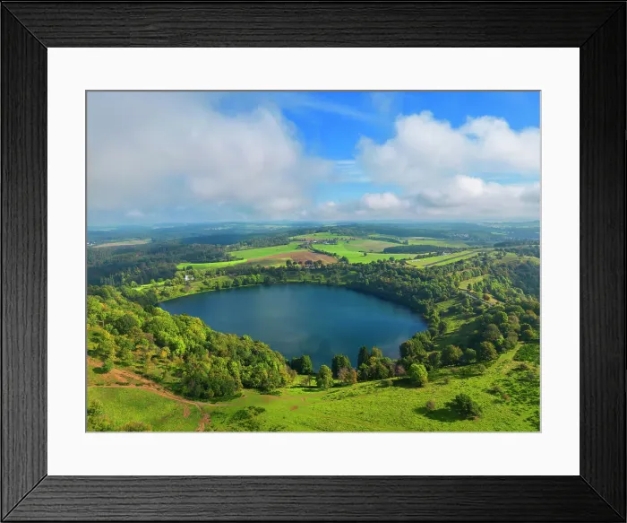 Framed Print : Aerial view at Weinfelder Maar, Eifel, Rhineland-Palatinate, Germany Framed Print : Aerial view at Weinfelder Maar, Eifel, Rhineland-Palatinate, Germany