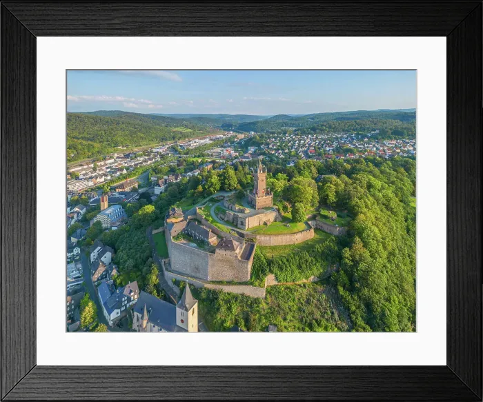 Framed Print : Aerial view at Dillenburg with Wilhelmstower, Lahn-Dill-Kreis, Westerwald, Hesse, Germany Framed Print : Aerial view at Dillenburg with Wilhelmstower, Lahn-Dill-Kreis, Westerwald, Hesse, Germany