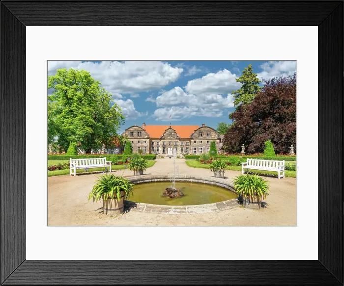 Framed Print : Small castle with terraced gardens, Blankenburg, Harz, Saxony-Anhalt, Germany Framed Print : Small castle with terraced gardens, Blankenburg, Harz, Saxony-Anhalt, Germany