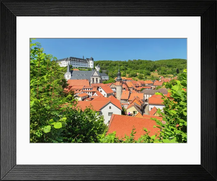 Framed Print : View over Stolberg with St.Martini church, Saigerturm tower and castle, Harz, Saxony-Anhalt, Germany Framed Print : View over Stolberg with St.Martini church, Saigerturm tower and castle, Harz, Saxony-Anhalt, Germany