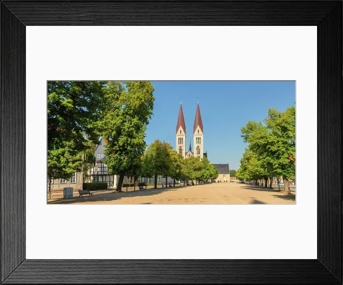 Framed Print : Cathedral square with cathedral of St. Stephanus and Sixtus, Halberstadt, Harz, Saxony-Anhalt, Germany Framed Print : Cathedral square with cathedral of St. Stephanus and Sixtus, Halberstadt, Harz, Saxony-Anhalt, Germany